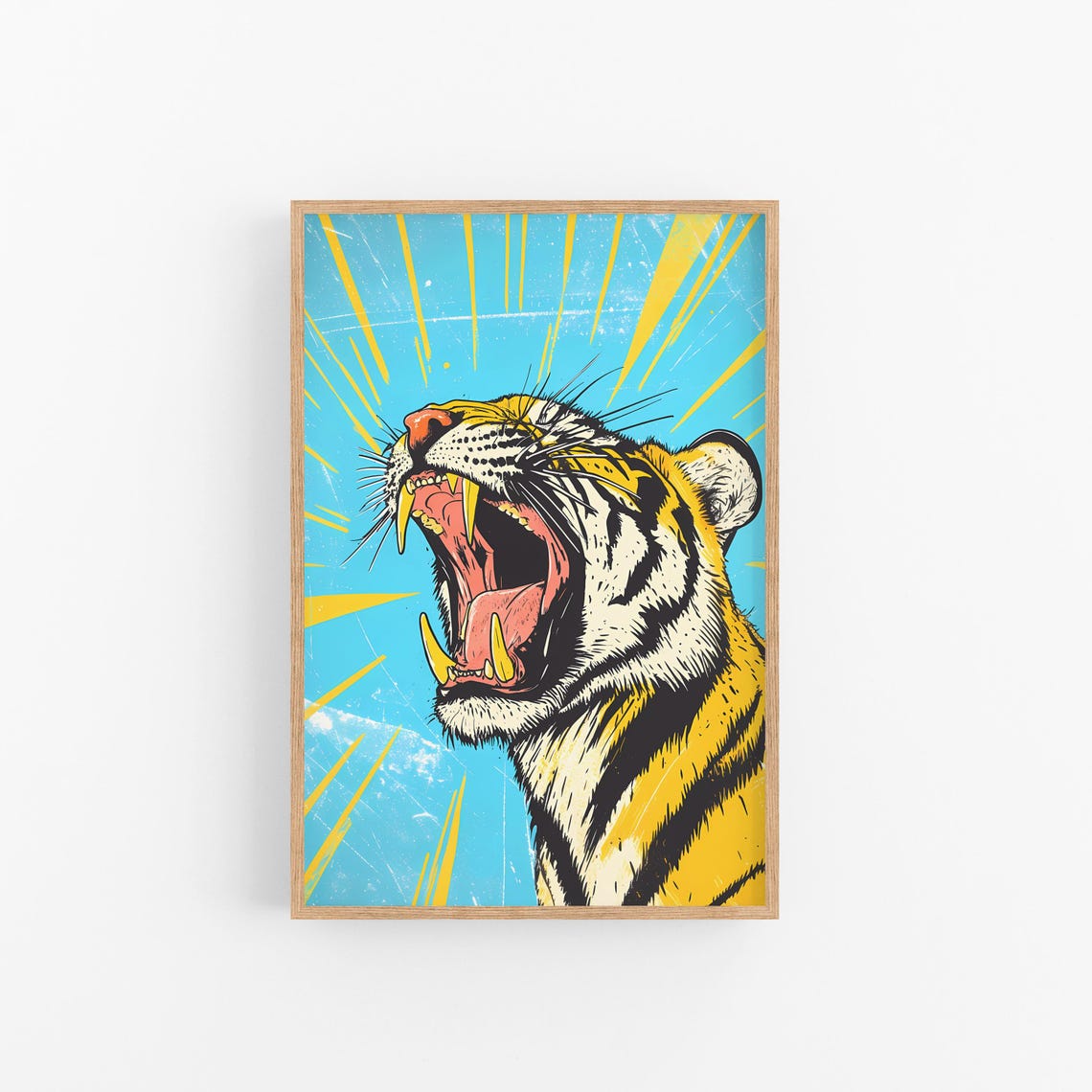 Roaring Tiger Art Print, Bold Cat Wall Decor