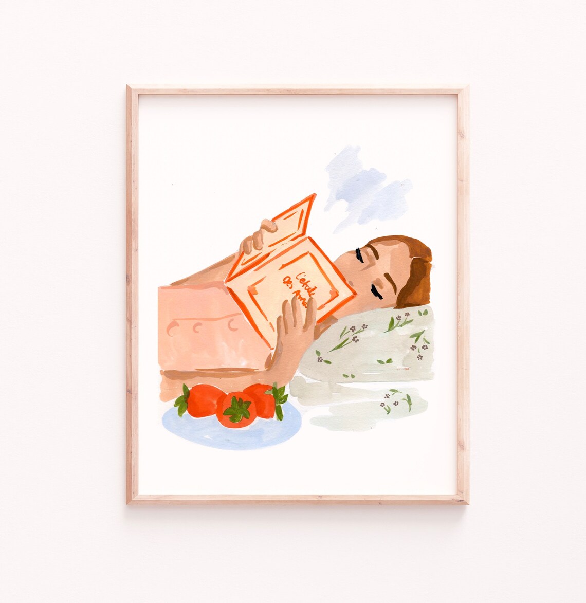 Night Reading Art Print, Bedroom Wall Art