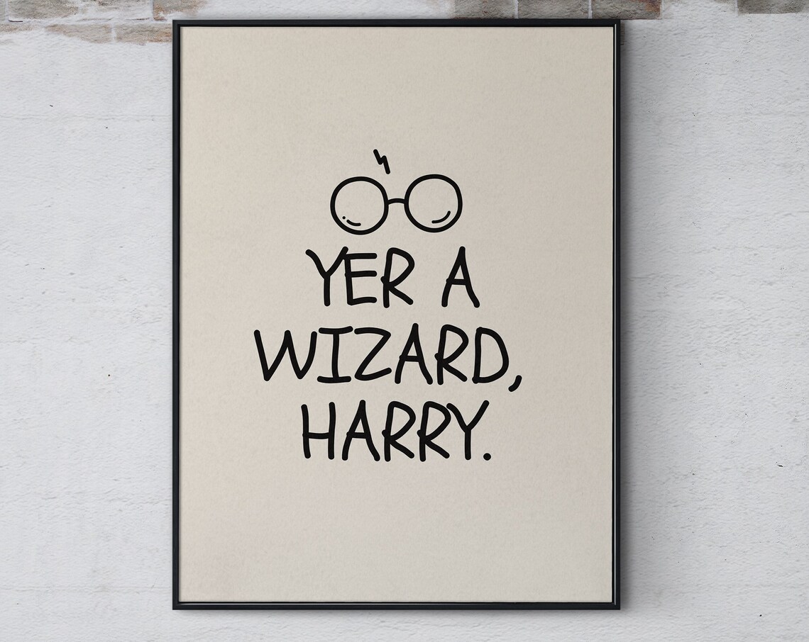 Yer A Wizard Harry Classic Glasses Lightning Scar Movie Quote Poster