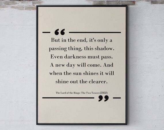 Lord of the Rings The Two Towers 2002 Hopeful Movie Quote Poster