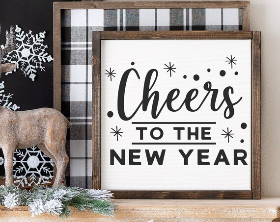 Cheers To The New Year 2023 Farmhouse Wall Art Print