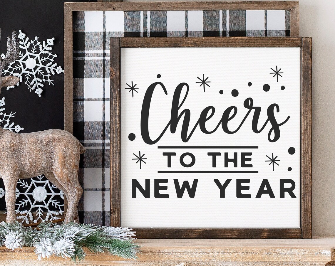 Cheers To The New Year 2023 Farmhouse Wall Art Print