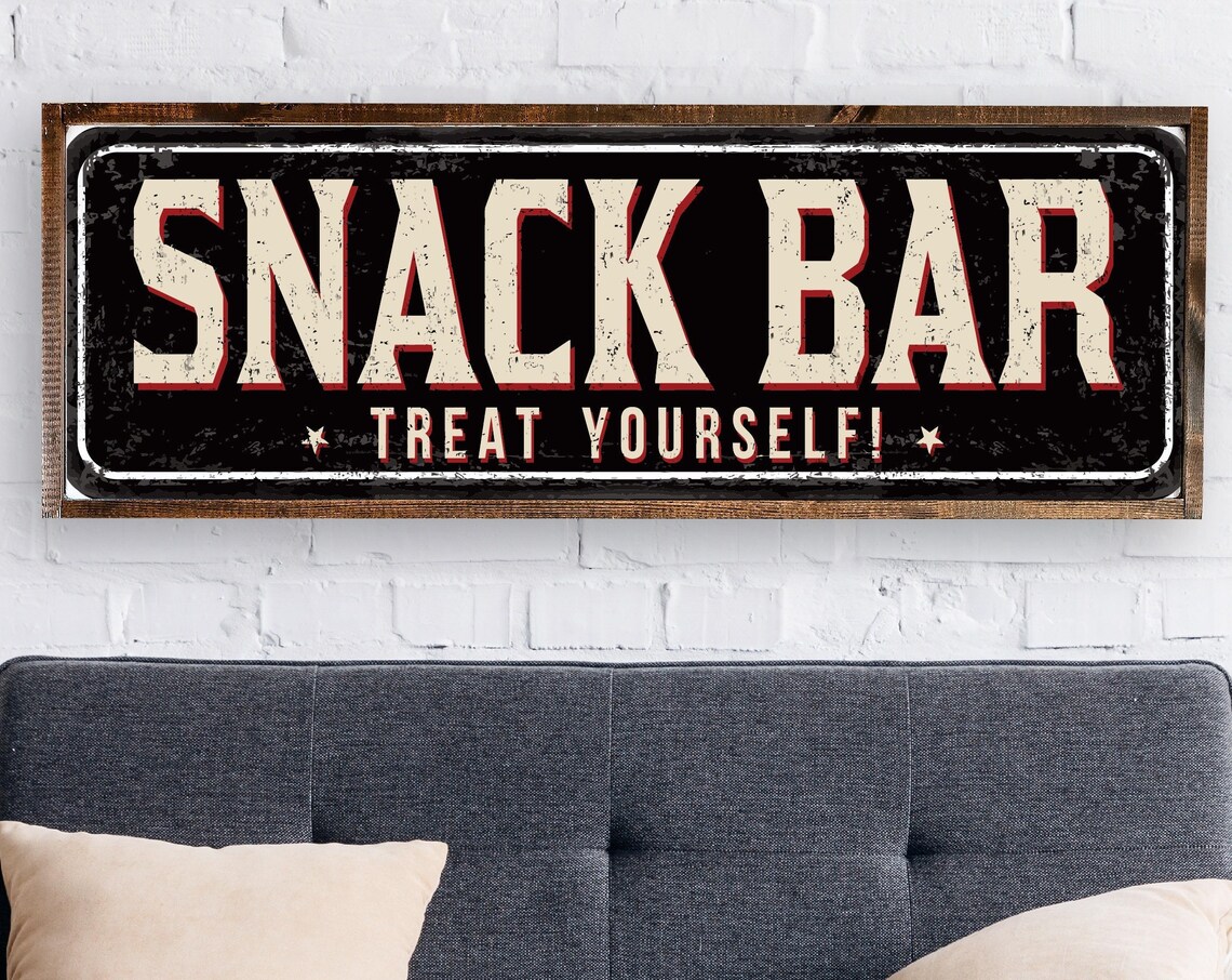 Snack Bar Treat Yourself Vintage Style Kitchen Sign Wall Art