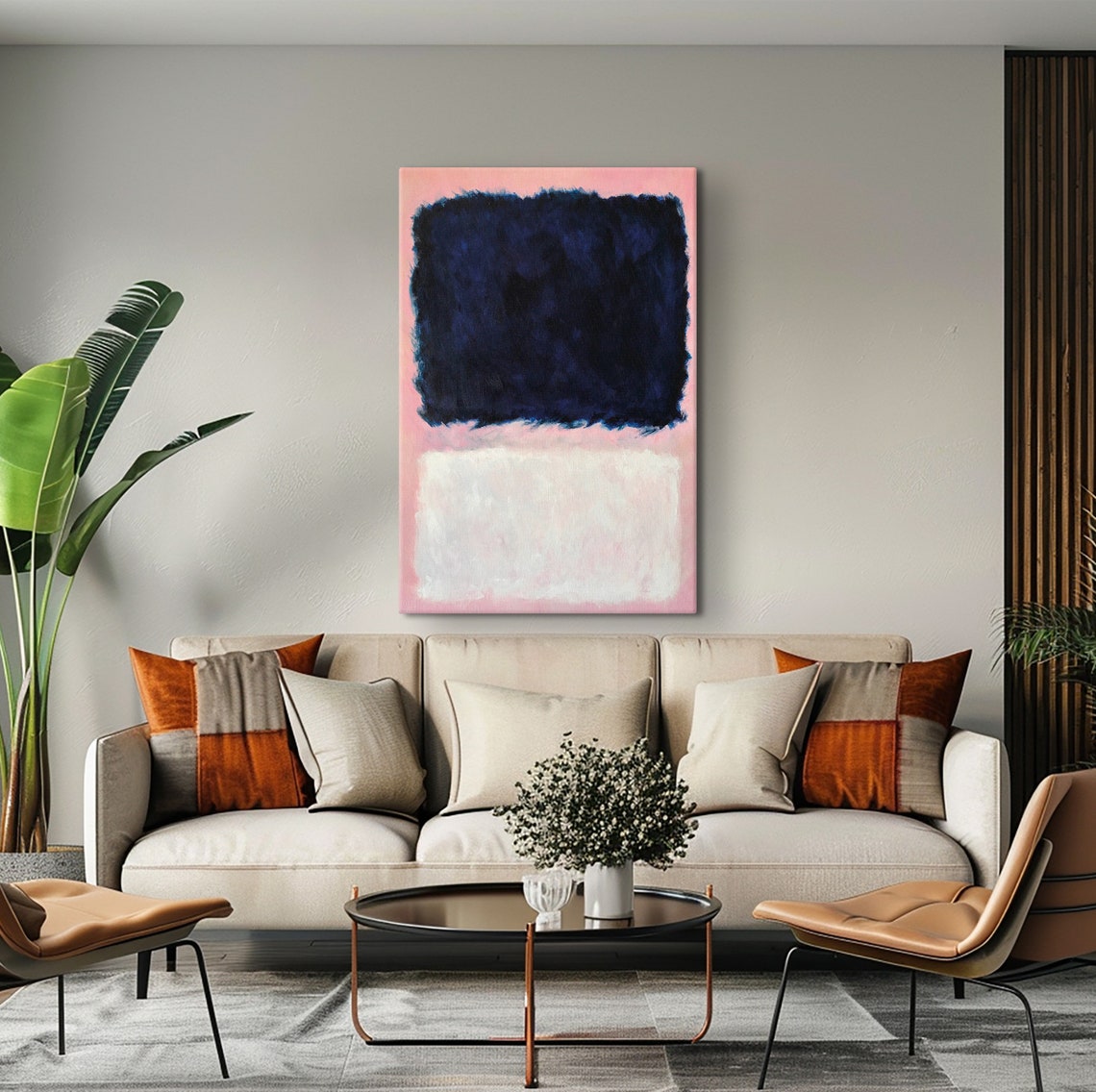 Mark Rothko Pink Over White And Dark Blue Print Mark Rothko Extra Large Exhibition Poster Expressionism Art Rothko Reproduction Art - Image 2