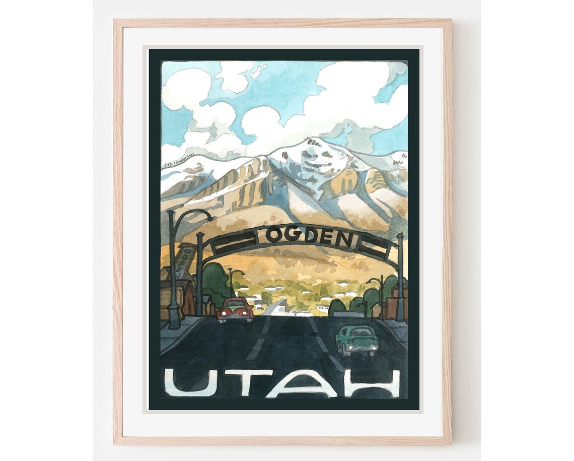 Ogden Travel Poster, Utah Ben Lomond Mountain