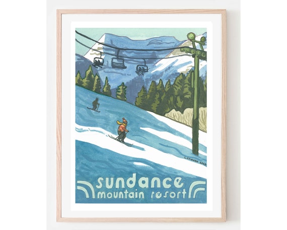 Sundance Ski Resort Travel Poster Utah Art Dcor Vintage Posters