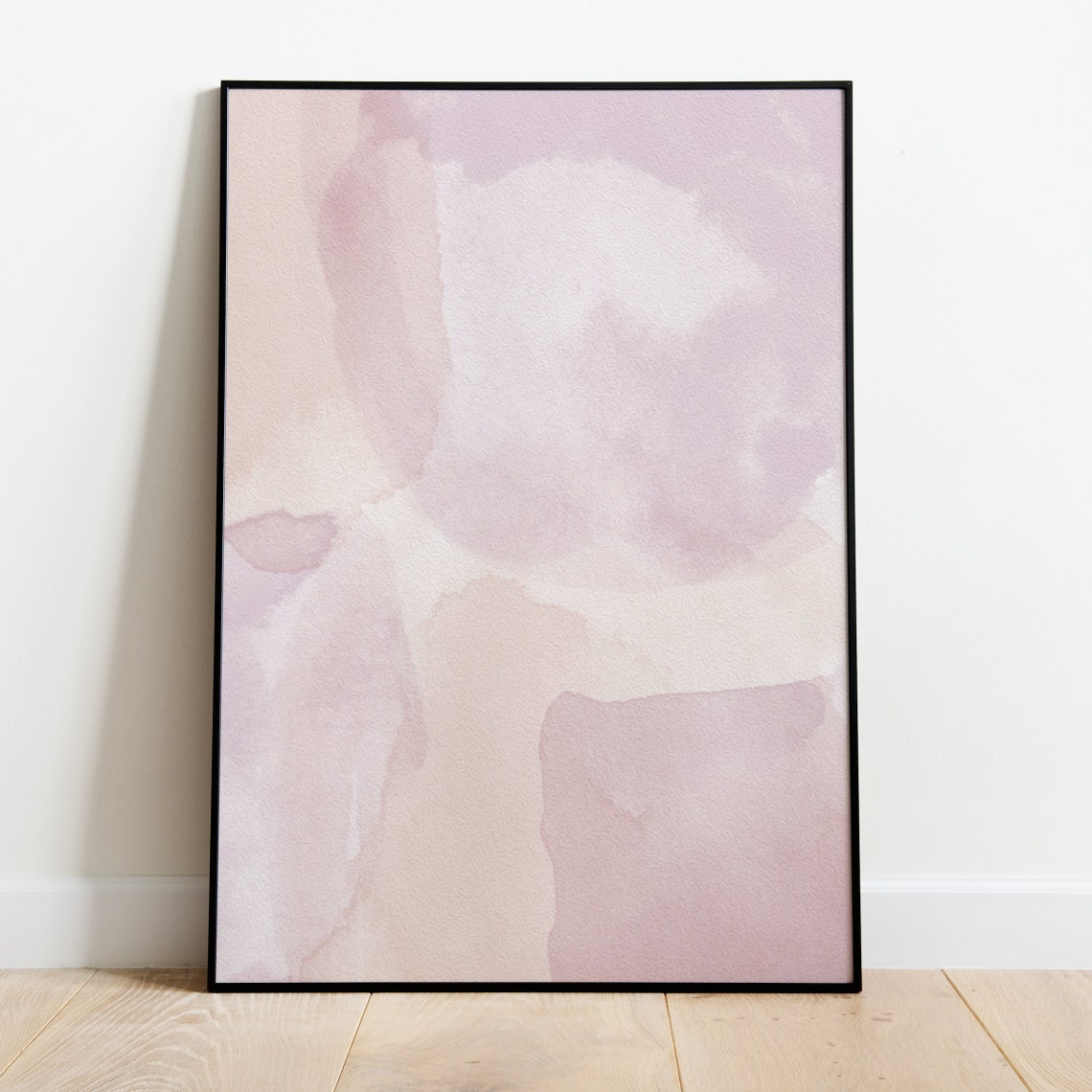 Pastel Pink Purple Abstract Watercolor Blobs Minimalist Art Poster - Image 2