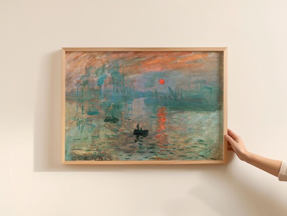 Claude Monet Impression Sunrise Le Havre Harbor Mist Famous Art Poster