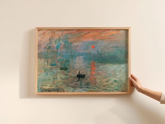 Claude Monet Impression Sunrise Vintage Art Print Museum Landscape