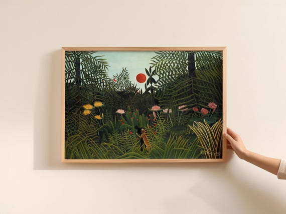 Henri Rousseau Vintage Art Print Virgin Forest Sunset