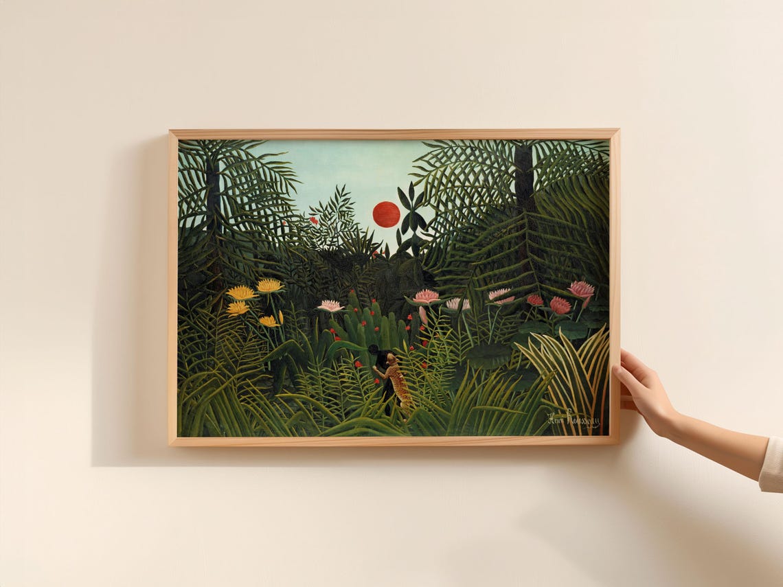 Henri Rousseau Virgin Forest Sunset Jungle Dream Scene Art Poster