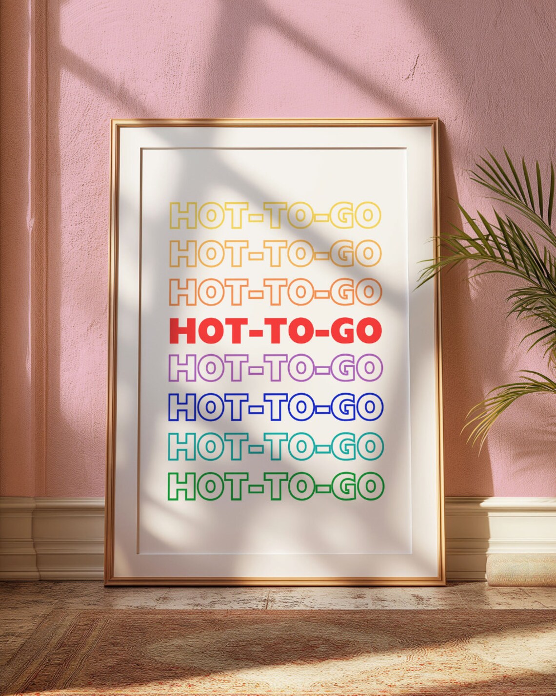 Hot To Go Rainbow Typography Colorful Music Quote Art Poster - Image 4