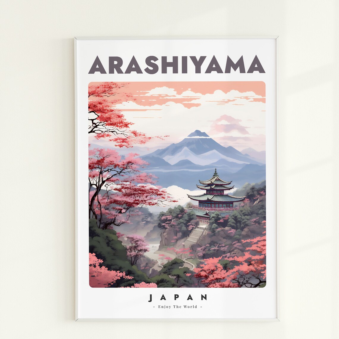 Arashiyama Bamboo Forest Kyoto Japan Travel Poster
