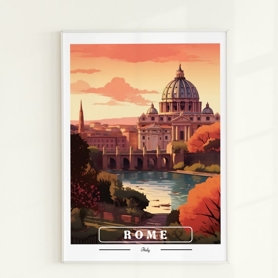 Rome Italy Poster Cityscape Travel Wall Art