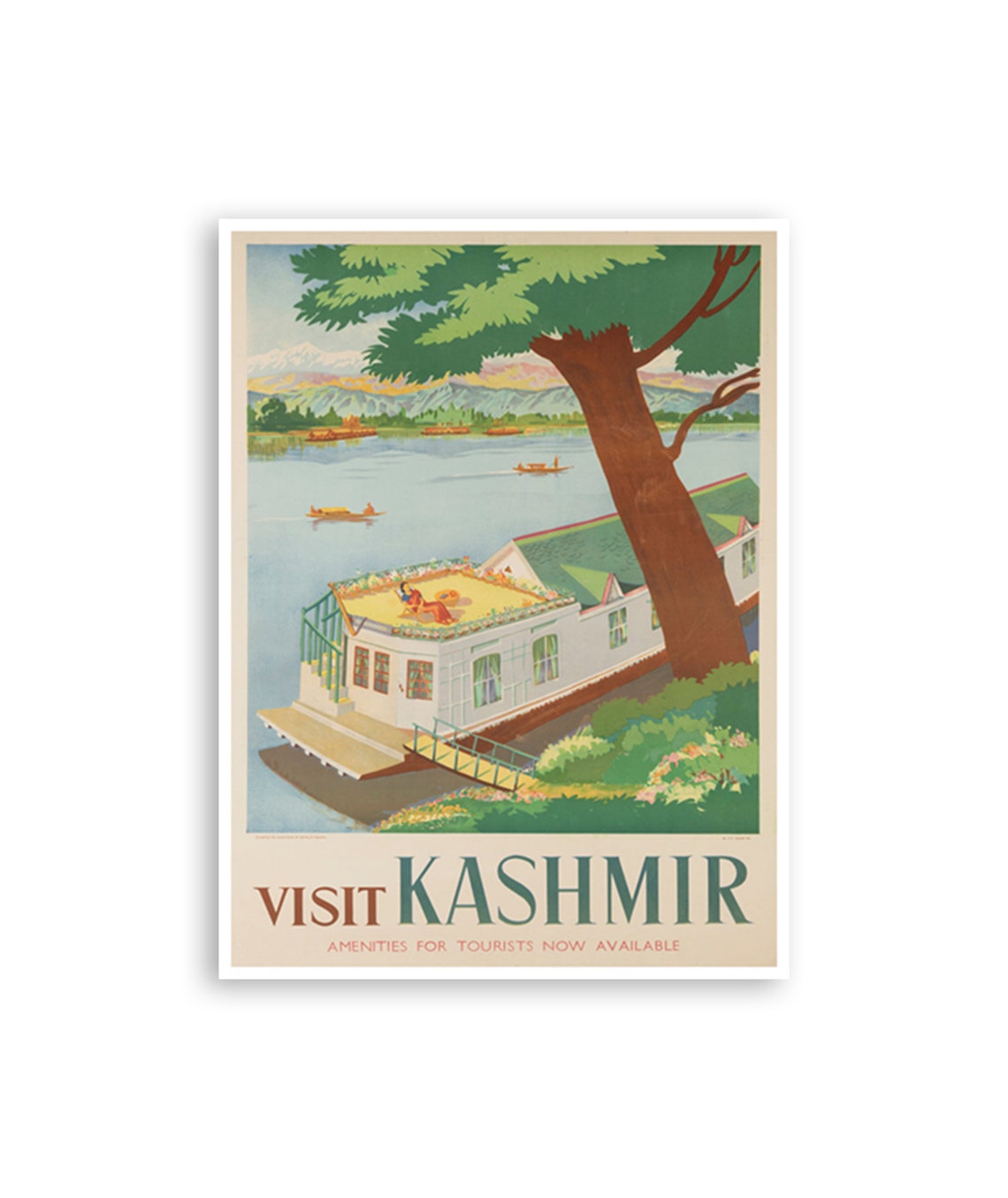 Kashmir India Travel Poster