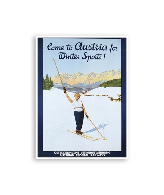 Austria Ski Poster Austrian Art Print Zt101a