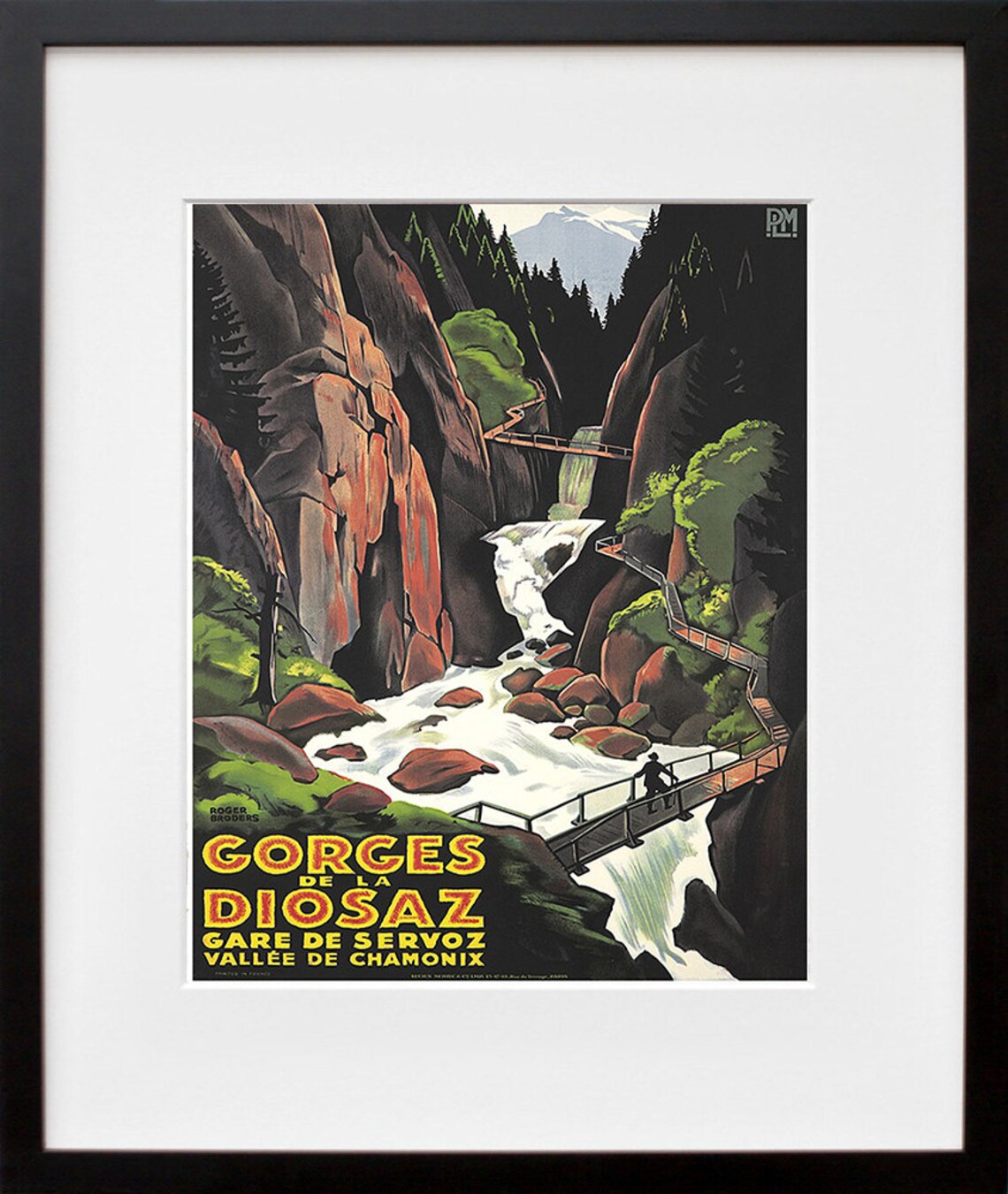 Gorges De La Diosaz Chamonix Vintage French Railway Travel Poster - Image 2