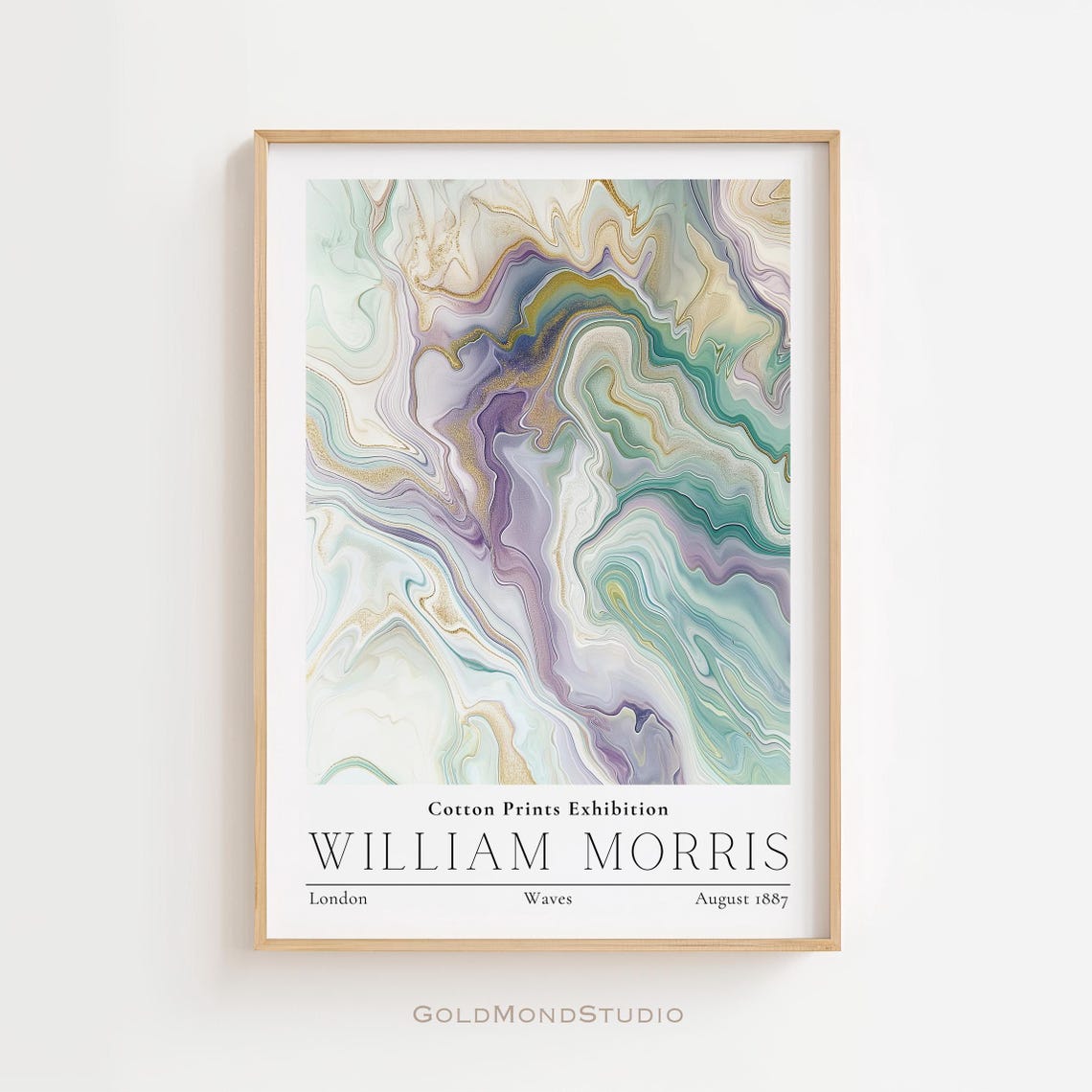 William Morris Waves Marble Cotton Textile Exhibition Art Poster
