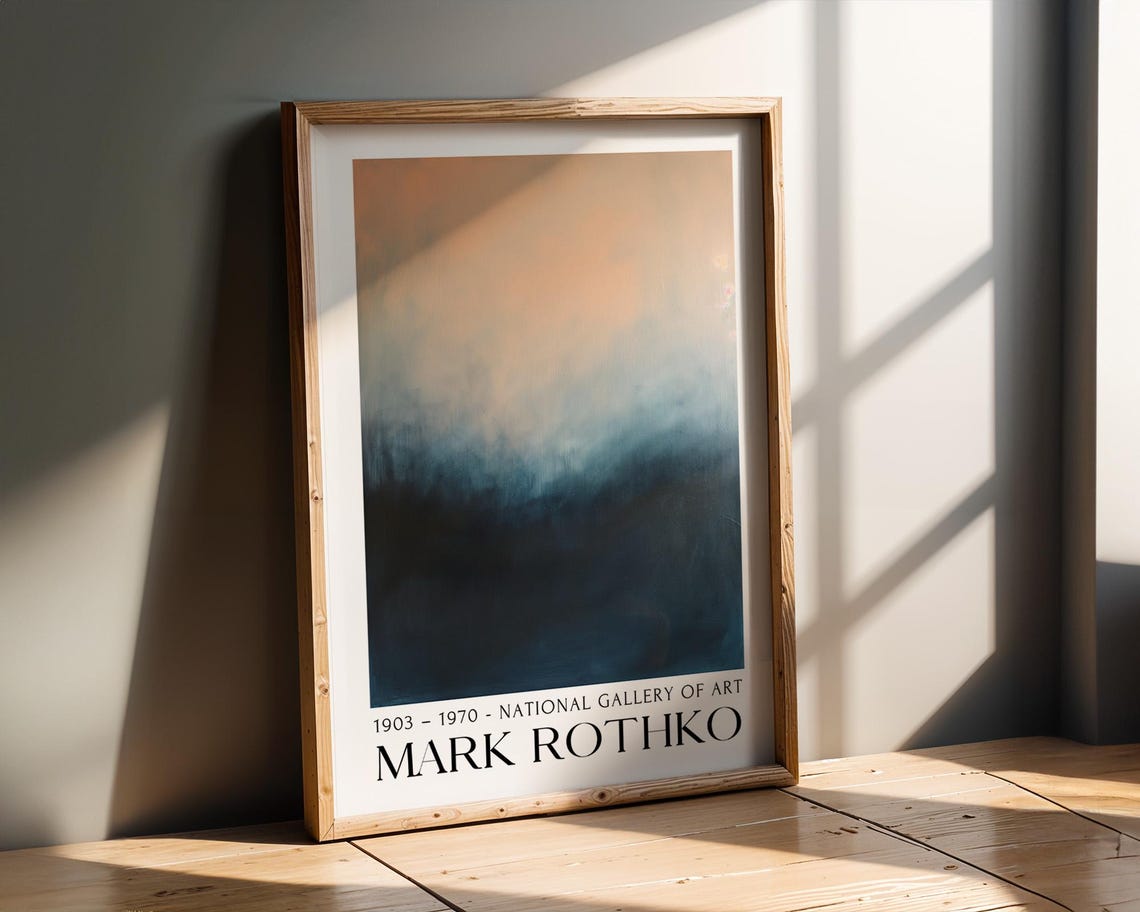 Mark Rothko Peach to Deep Navy Gradient Art Exhibition Poster - Image 2