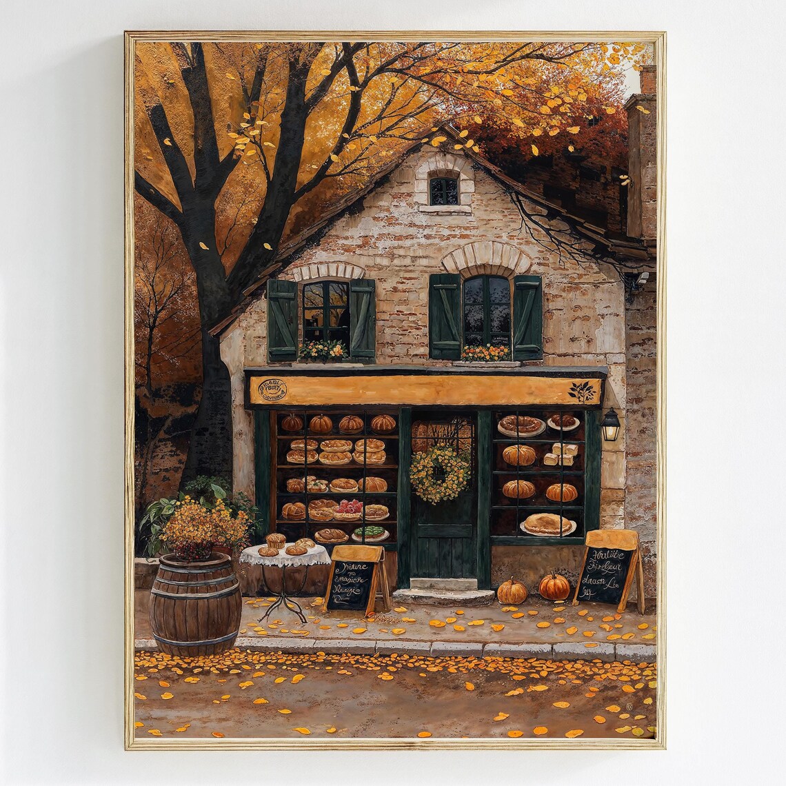 Cozy Fall Cafe Art Print, Autumn In New York