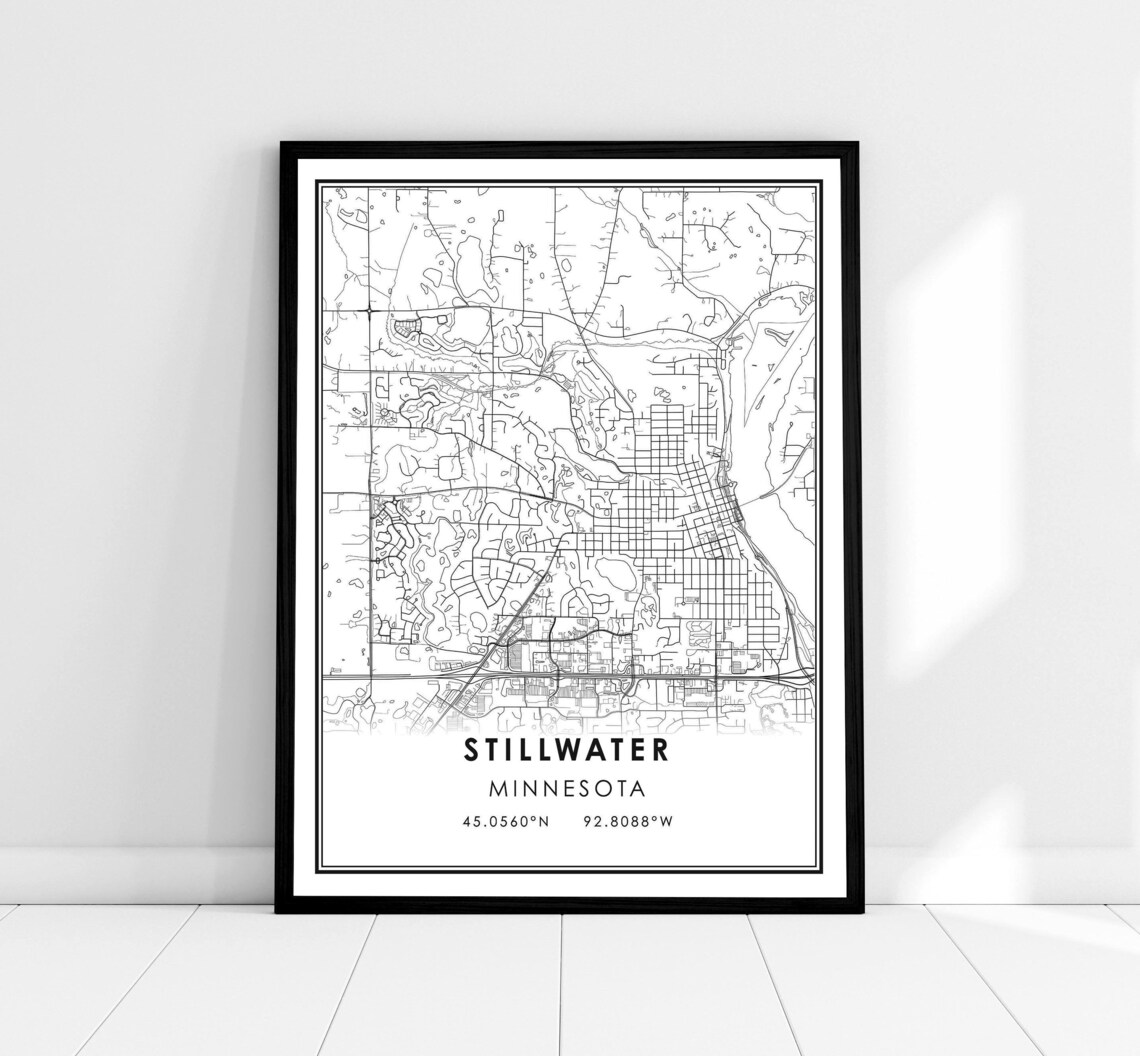 Stillwater Map Print Poster, Minnesota City