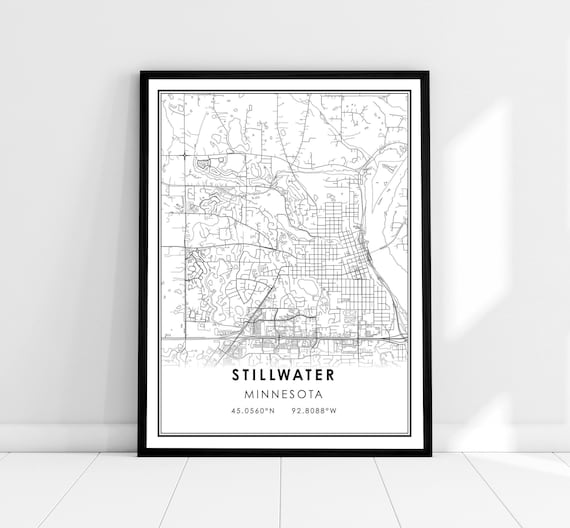 Stillwater Map Print Poster, Minnesota City