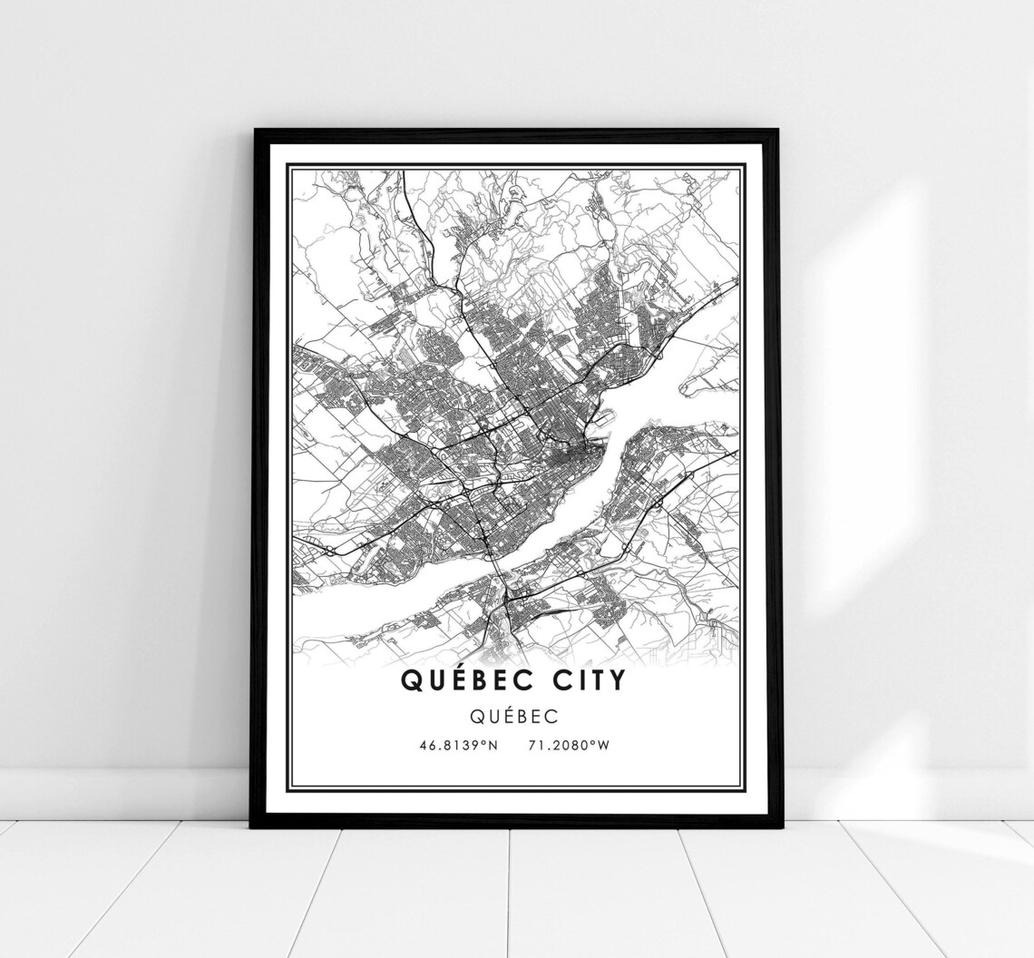 City Map Travel Poster, Urban Road Map Art