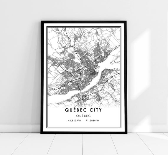 City Map Travel Poster, Urban Road Map Art