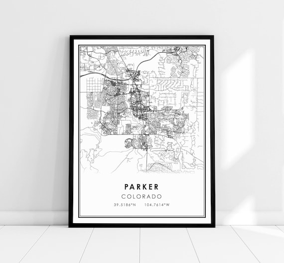 Parker Colorado Minimalist Street Map with Coordinates Art Poster