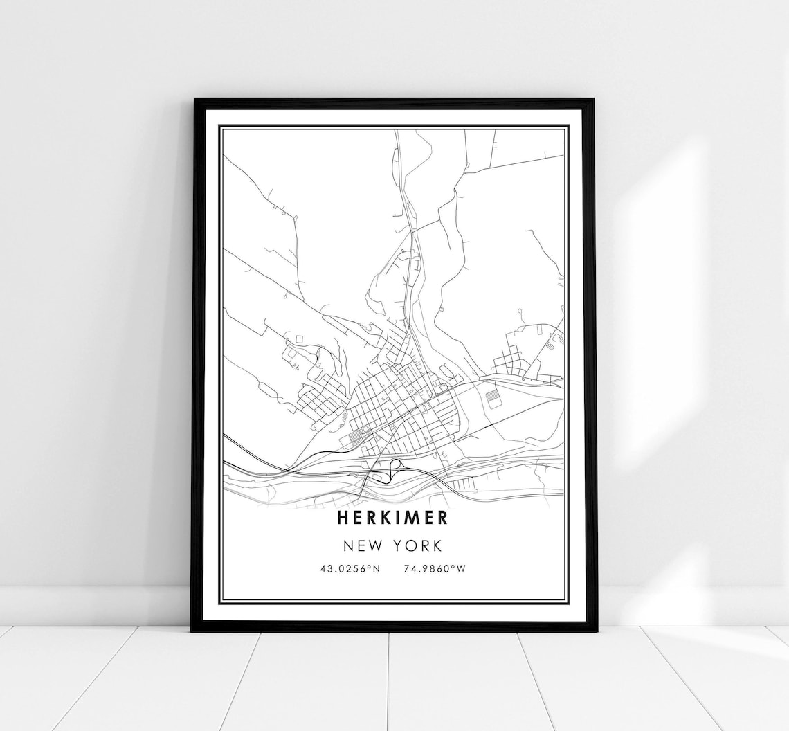 Herkimer Map Print, New York City Travel Poster