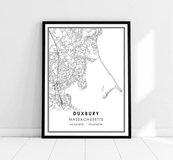 Duxbury Map Print, Massachusetts City Travel Poster