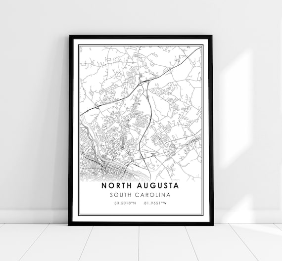 North Augusta Map Print, South Carolina Travel Poster