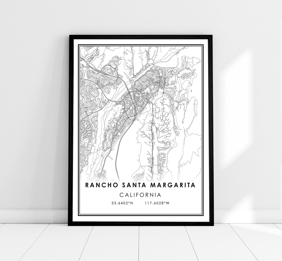 Rancho Santa Margarita Map Print, City Poster