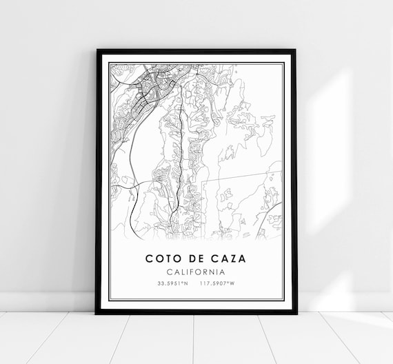Coto De Caza California Minimalist Street Map Poster With Coordinates