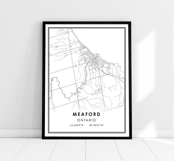 Meaford Map Poster Print, Ontario City