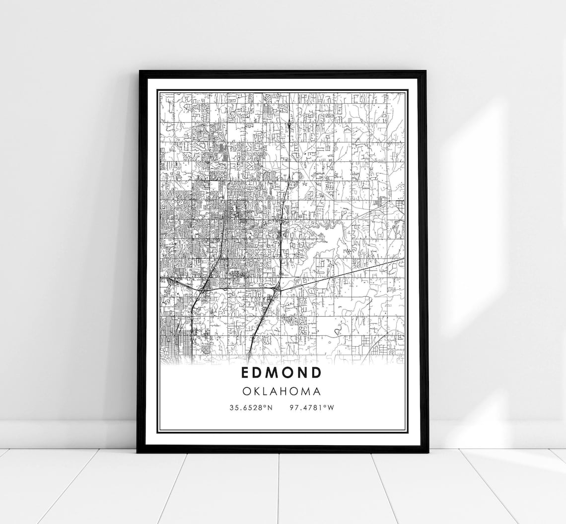 Edmond Map Print, Oklahoma City Travel Poster