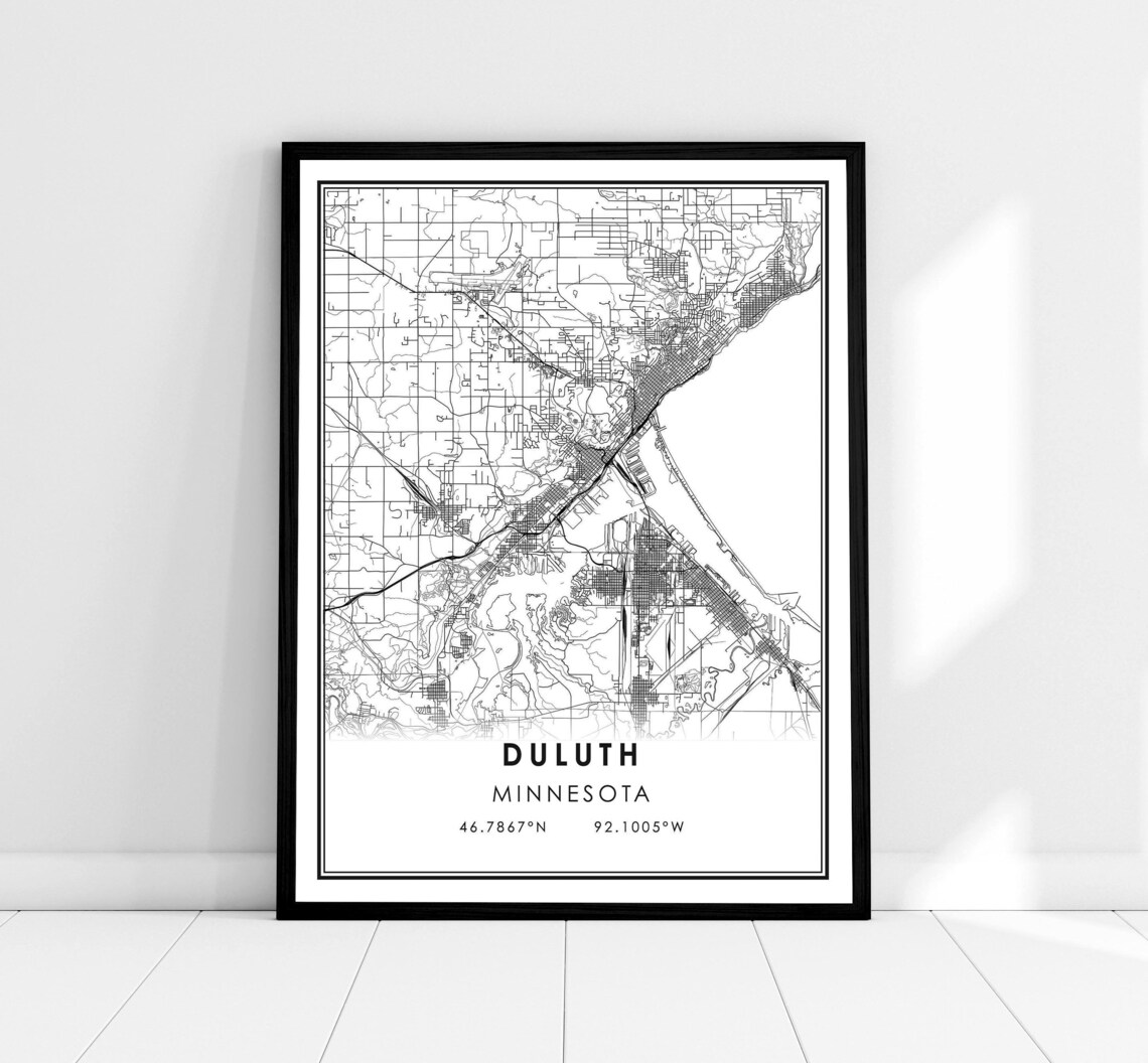 Duluth Map Print Poster, Minnesota City