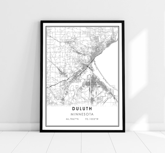 Duluth Map Print Poster, Minnesota City