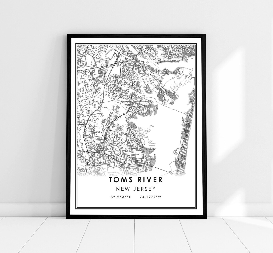 Toms River Map Poster, New Jersey City Travel Art