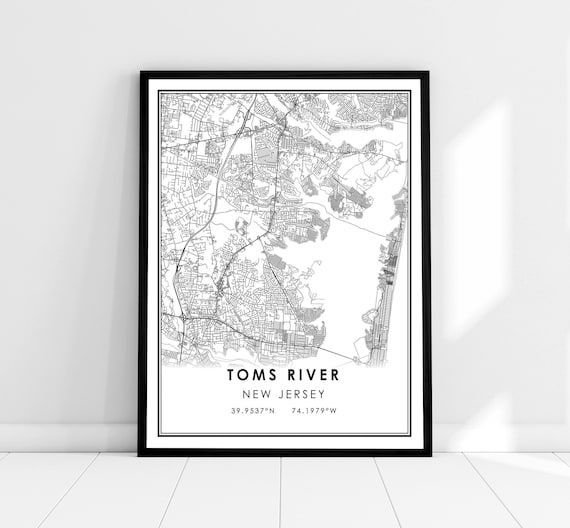 Toms River Map Poster, New Jersey City Travel Art