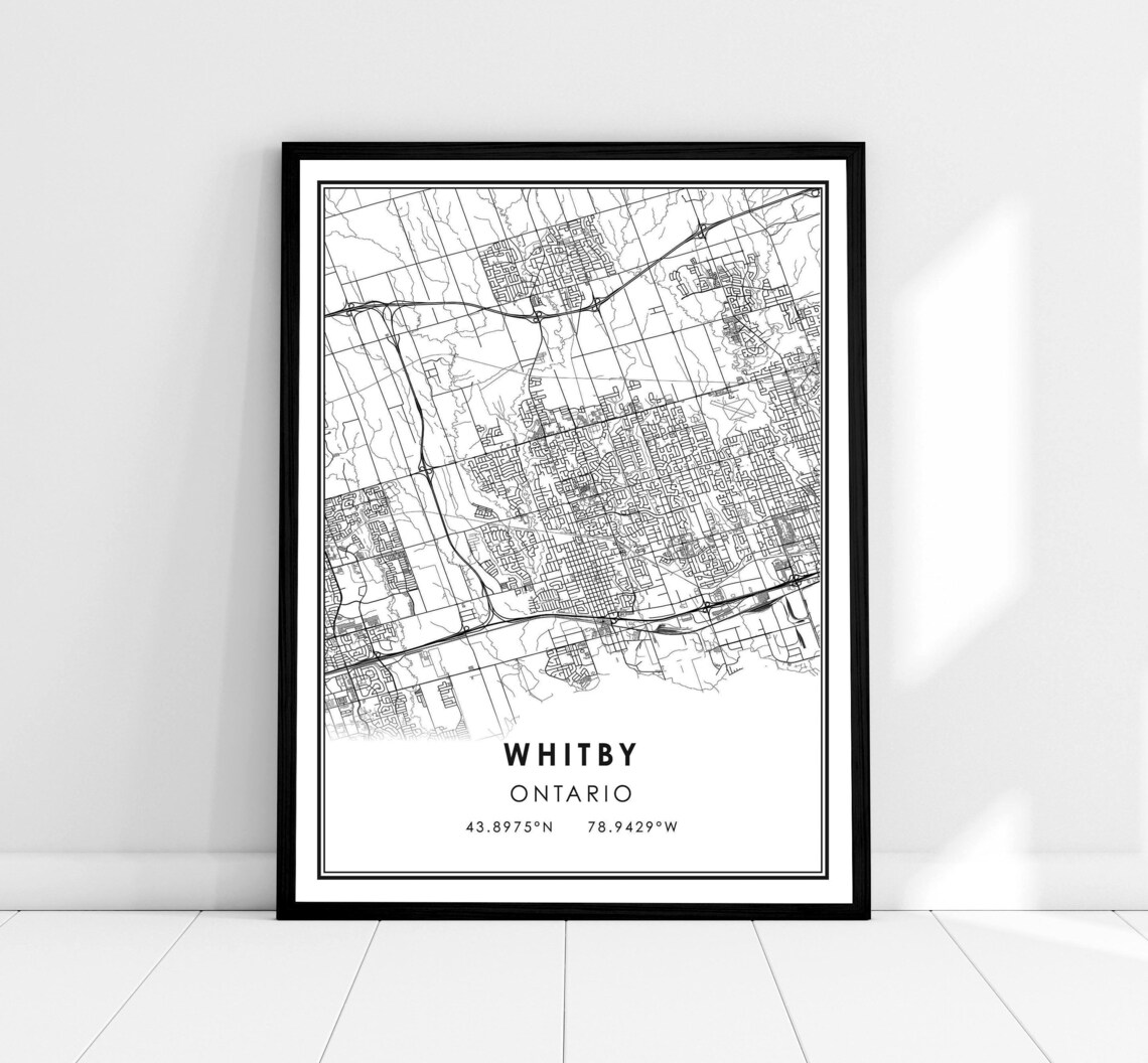 Whitby Map Print, Canada City Travel Poster