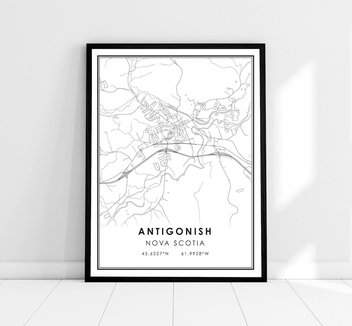 Antigonish Map Poster, Nova Scotia City Travel