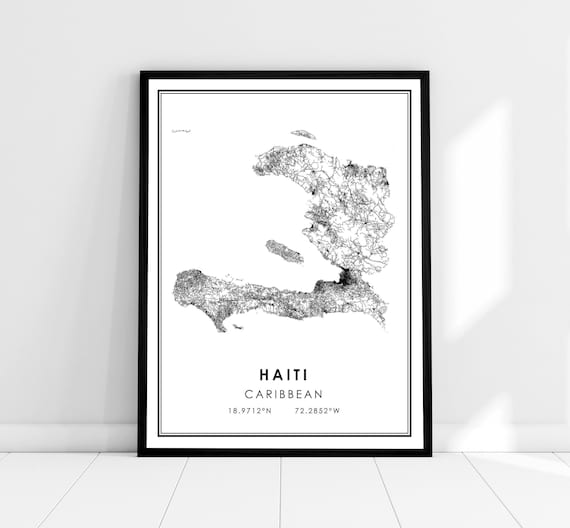 Haiti Map Travel Poster, Place-Focused Wall Art