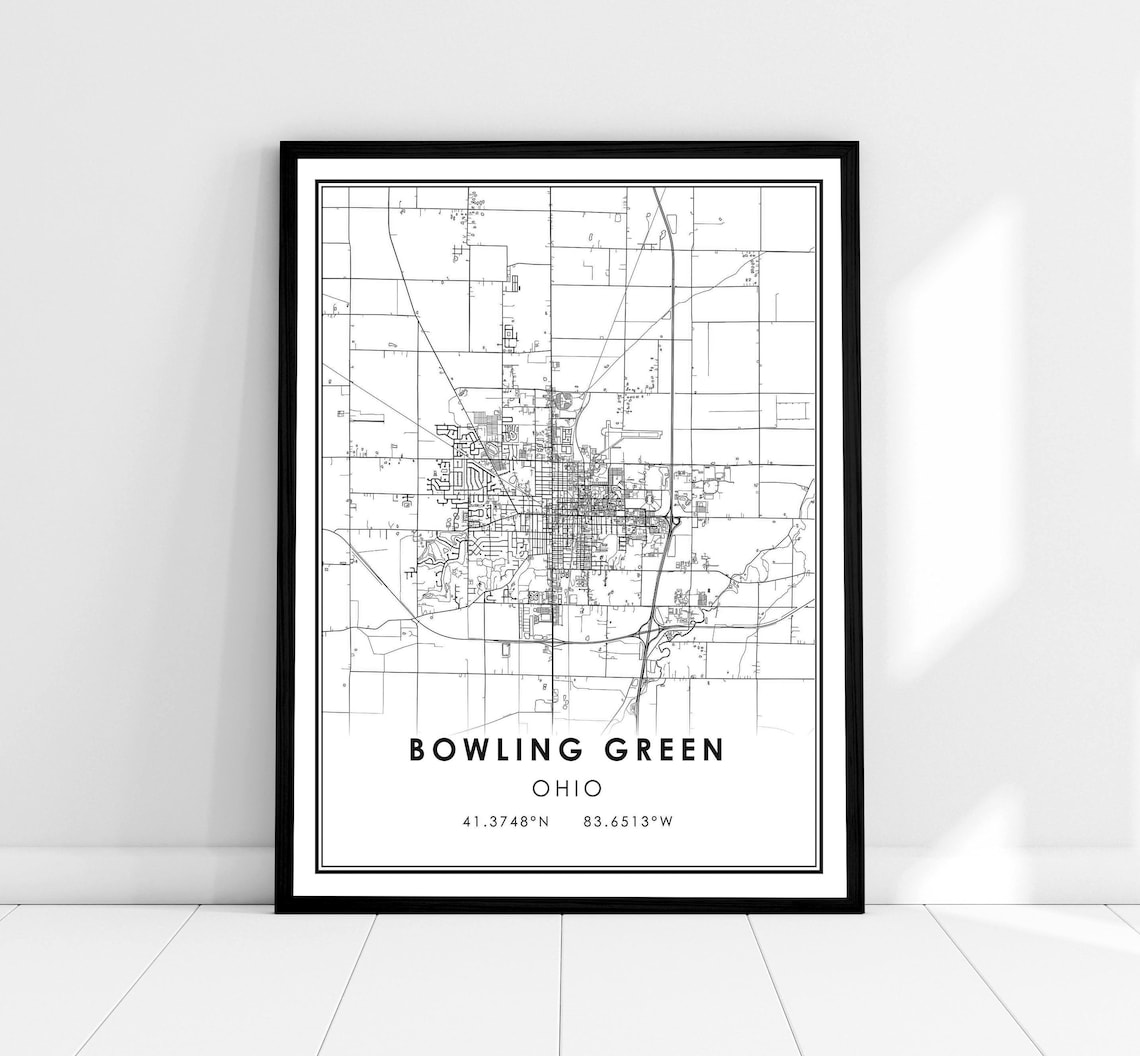Bowling Green Map Poster, Ohio City Travel Map