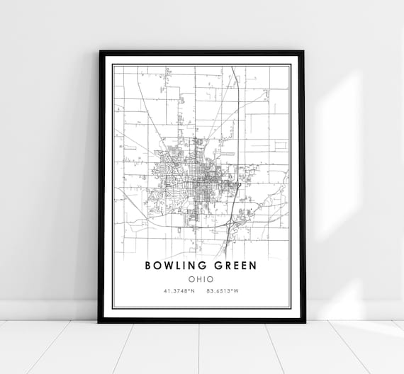Bowling Green Map Poster, Ohio City Travel Map