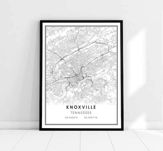 Knoxville Map Print, Tennessee City Travel Poster