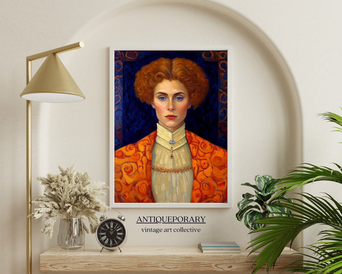 Women Portrait Painting Elegant Portrait Female Oil Painting Moody Antique Art Antique Oil Portrait Young Woman Portrait - Image 3