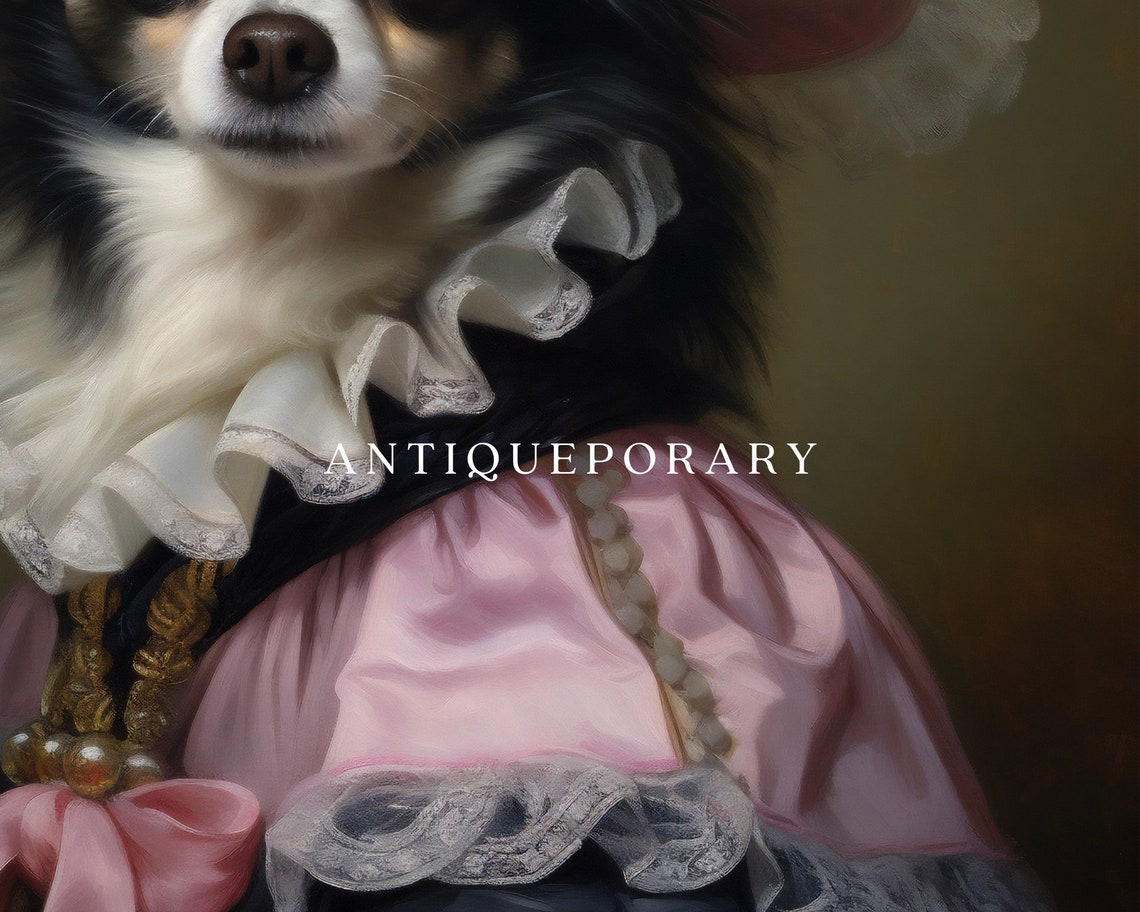Victorian Animal Portrait Dressed Animal Print Lady Dog Poster Royal Animal Painting Renaissance Animal Portraits Vintage Inspired Art - Image 2