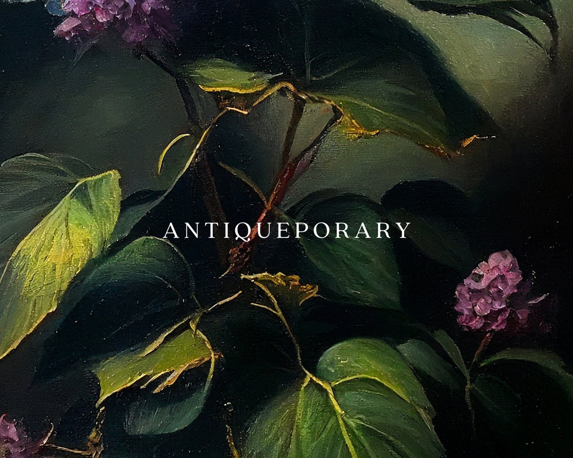 Moody Floral Art Antique Still Life French Country Decor Vintage Flower Print Antique Flower Print Flower Painting Antique Art Print - Image 2