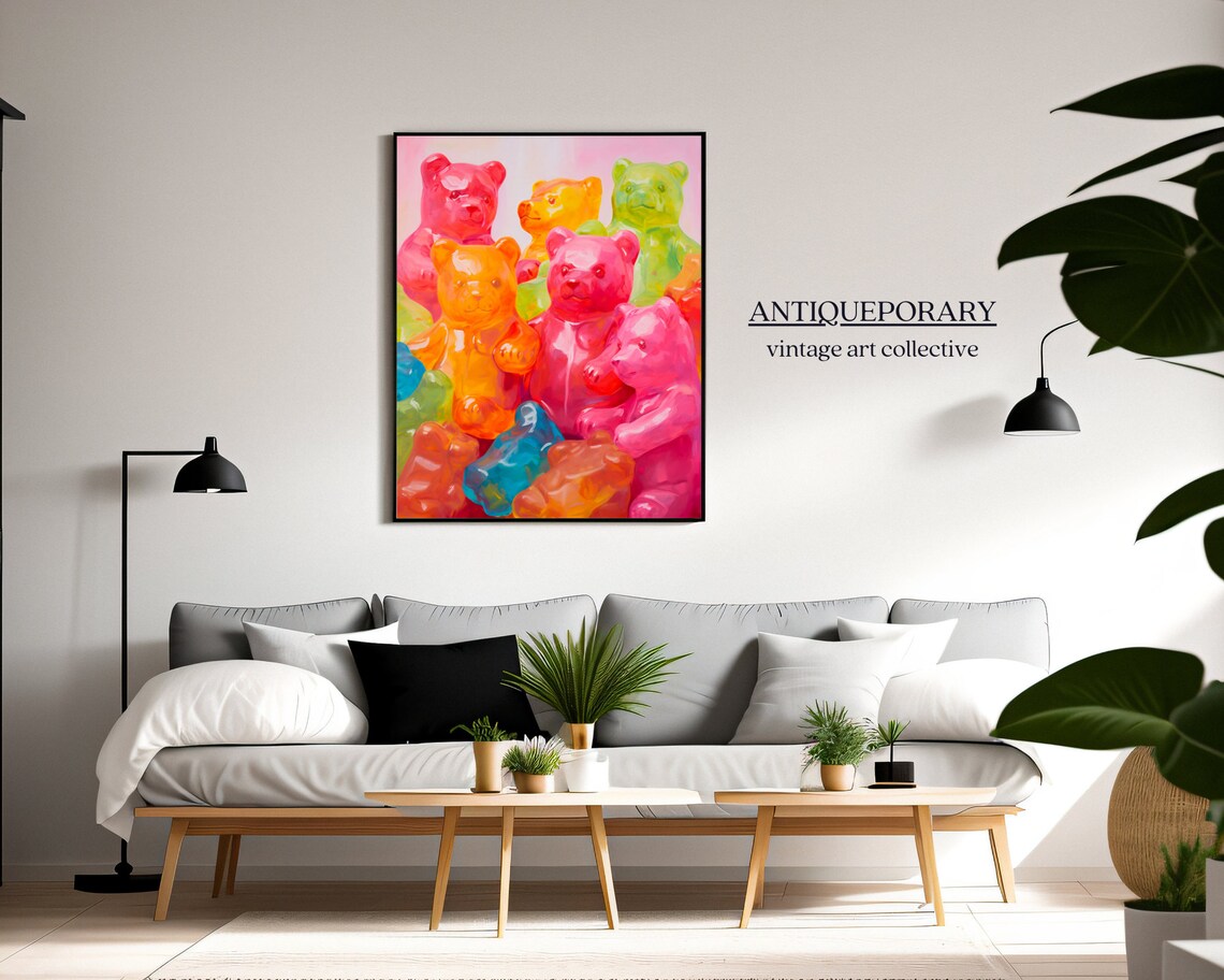 Colorful Gummy Bears Pile Candy Pop Art Modern Still Life Poster - Image 6